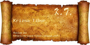 Krizsa Tibor névjegykártya